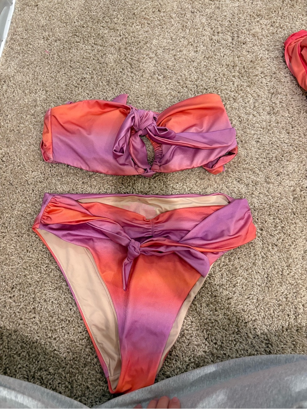 Victoria's Secret Beige and Pink Bikini Top